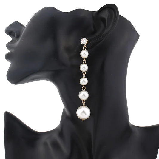 Oversized Simulated Pearl Earrings