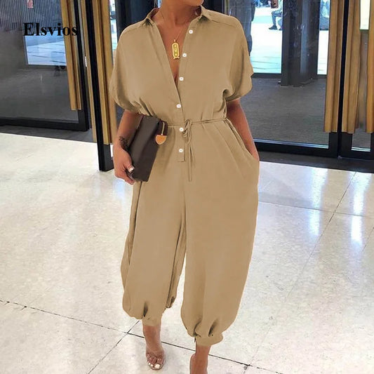Breathable Cotton Summer Jumpsuit