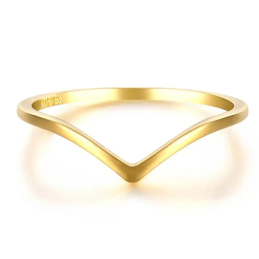 Sterling Silver Zircon V Ring