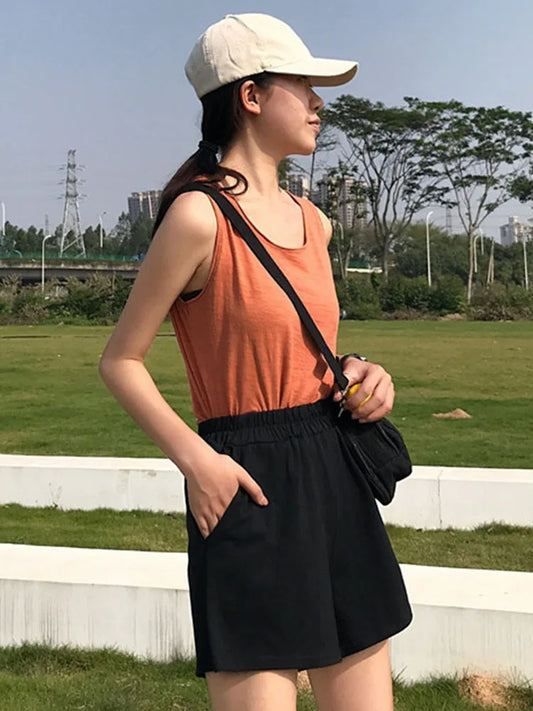 Loose Breathable Black Shorts