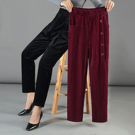 Velvet Corduroy Straight Trousers