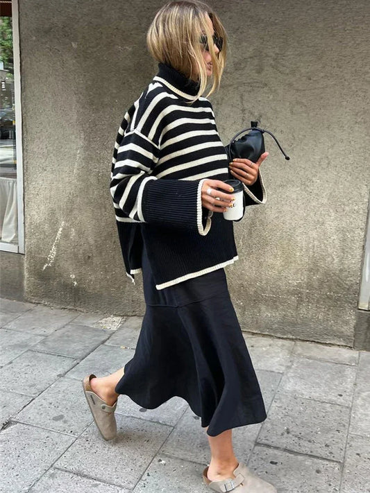 Striped Cotton Knit Sweater