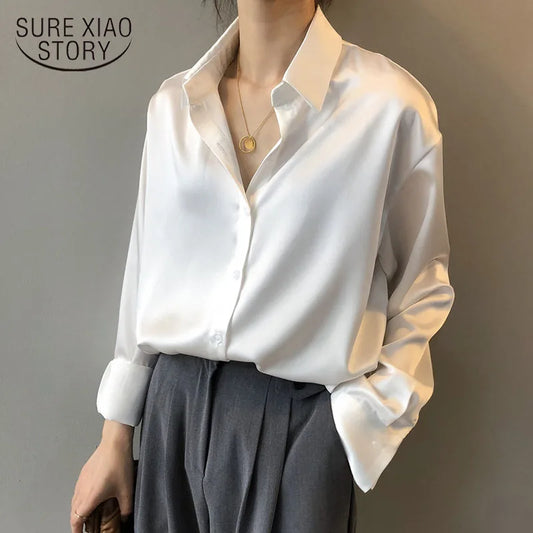 Vintage Satin Relaxed Blouse