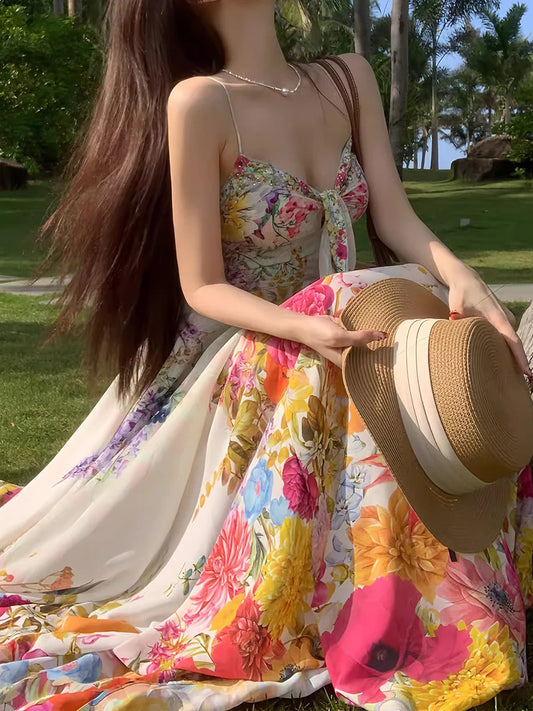 Floral Chiffon Boho Maxi Dress