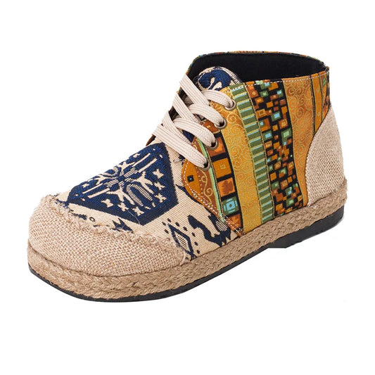 Breathable Linen Lace Shoes