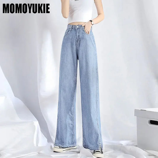 Split Hem Wide Leg Jeans