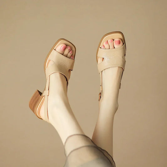 Platform Buckle Open Sandals