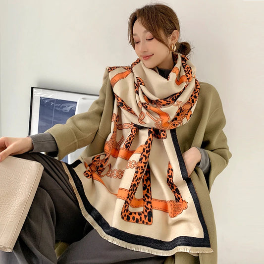 Floral Viscose Winter Scarf