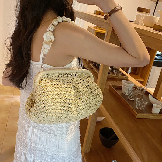 Woven Straw Shoulder Bag