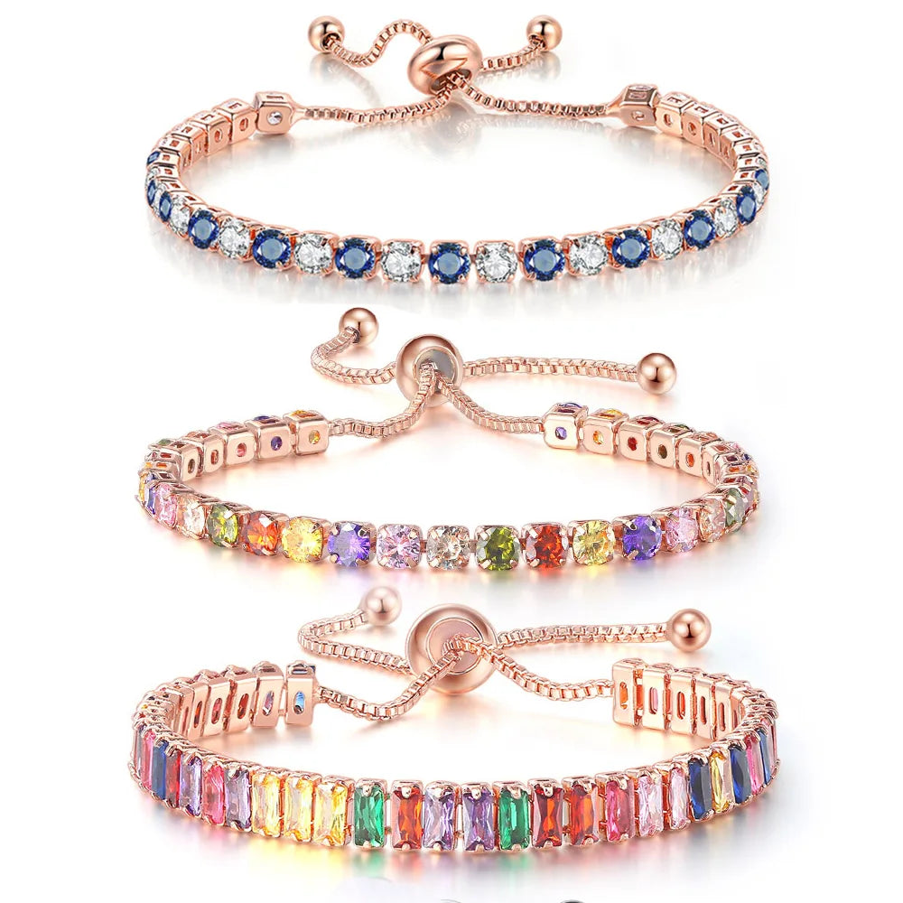 Adjustable Multicolor Charm Bracelet - Glamorous Style