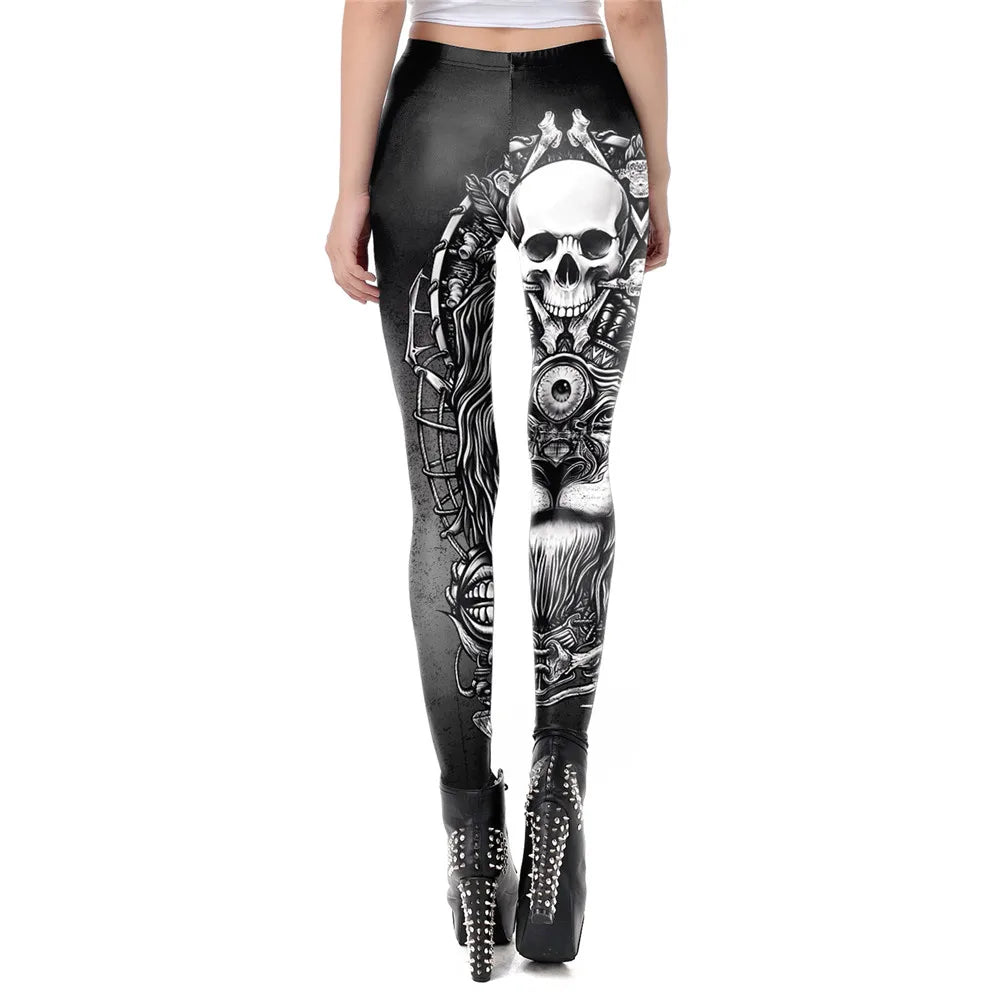 Gothic Skull Print Leggings