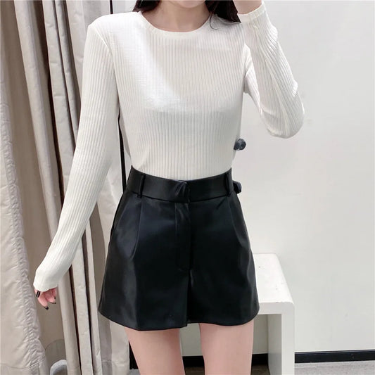 Vintage Loose PU Shorts