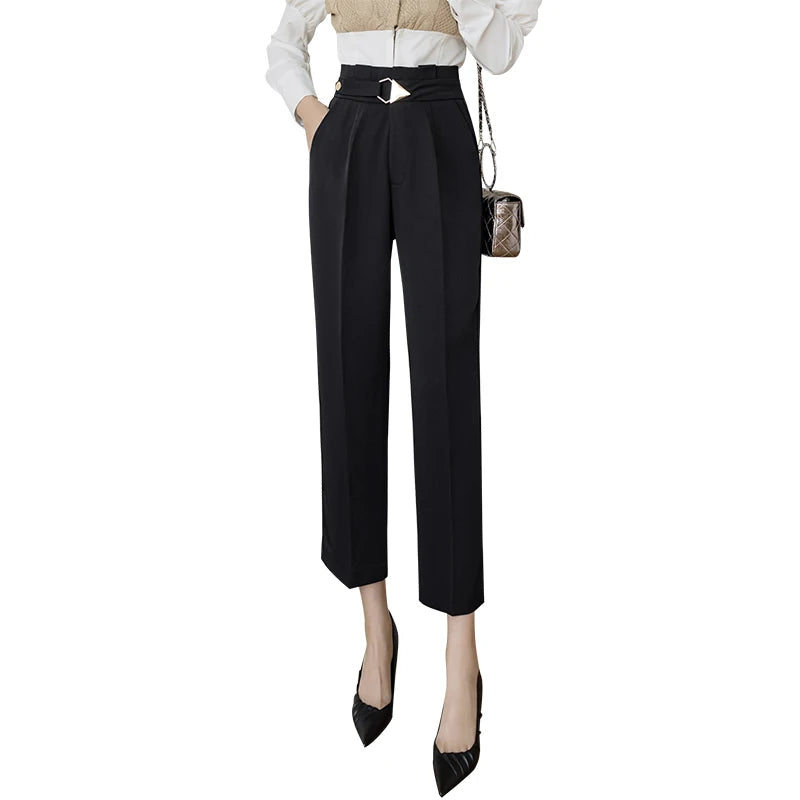 Elegant Pencil Pants - Luxurious Cotton Sophistication