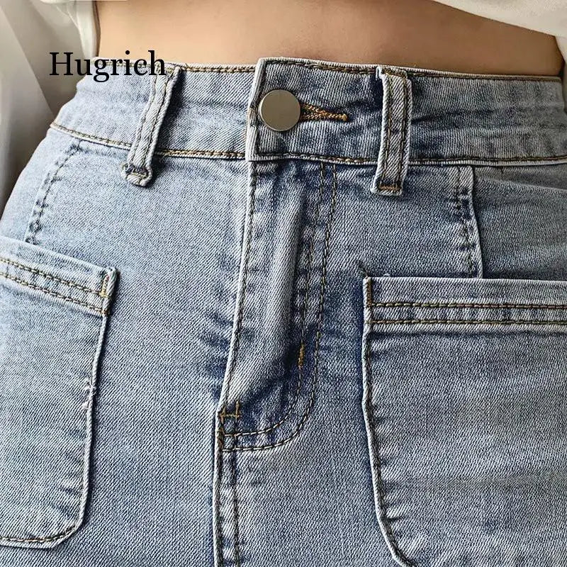 Stretch Flared Jeans - 98% Cotton Flattering Mid-Rise