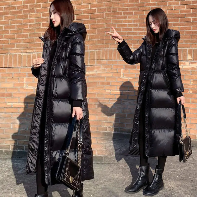 Casual Black Parka - Cotton Feather Warmth