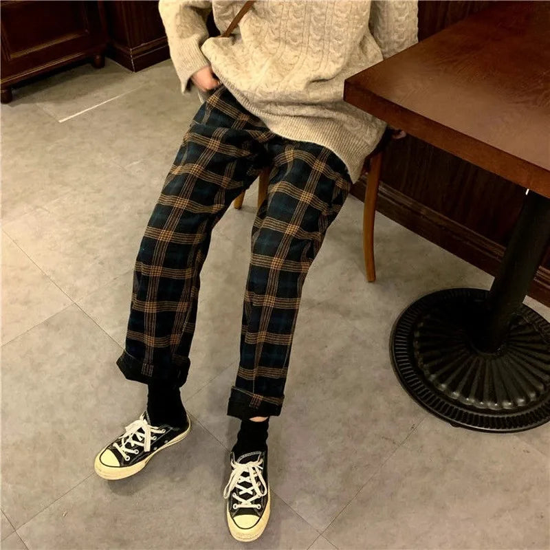 Winter Fleece Plaid Pants - Soft Warm Polyester Cozy