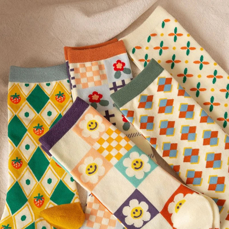 Creative Abstract Art Tide Socks - Vibrant Cotton Fashion Socks