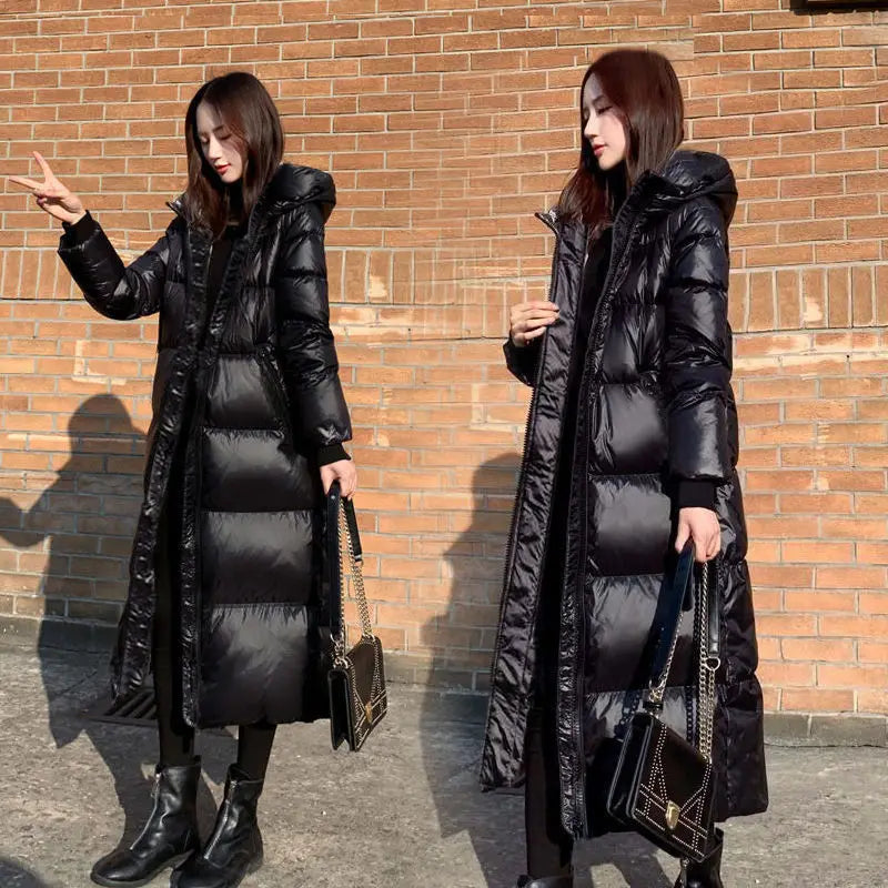 Casual Black Parka - Cotton Feather Warmth