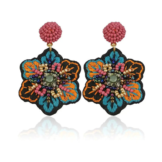 Bohemian Beaded Drop Earrings