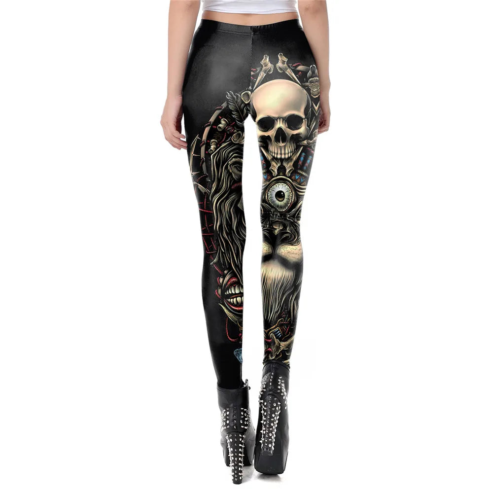 Gothic Skull Print Leggings