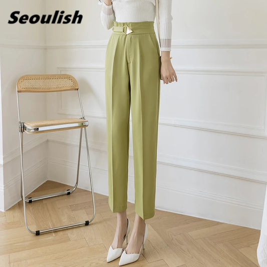 Cotton Ankle Pencil Trousers