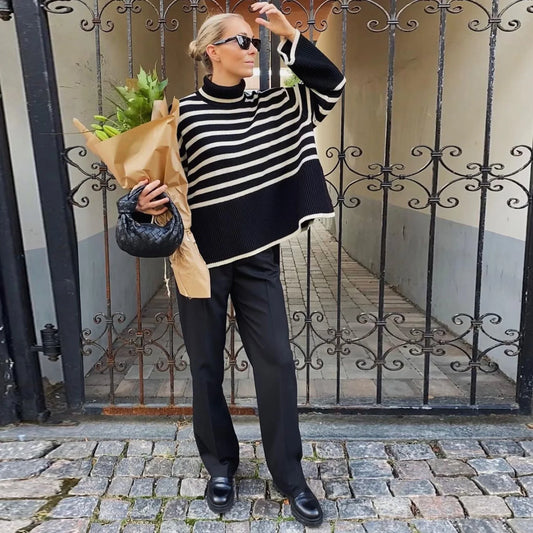 Striped Cotton Knit Sweater