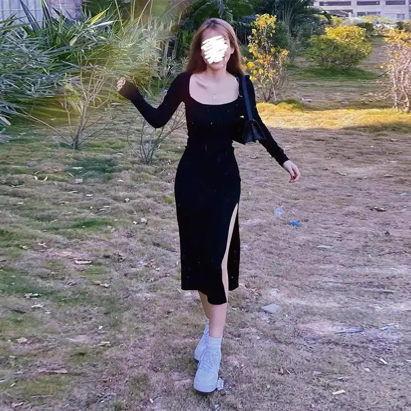 Long Sleeve Midi Dress - Soft Cotton Comfort