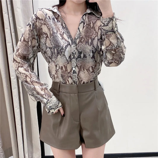 Vintage Loose PU Shorts