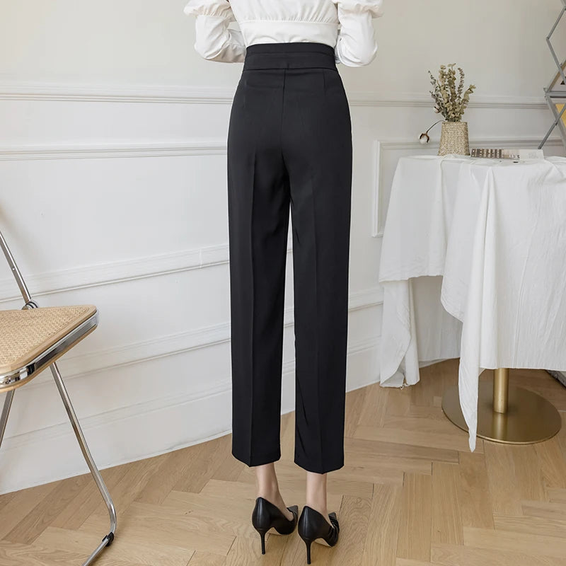 Elegant Pencil Pants - Luxurious Cotton Sophistication