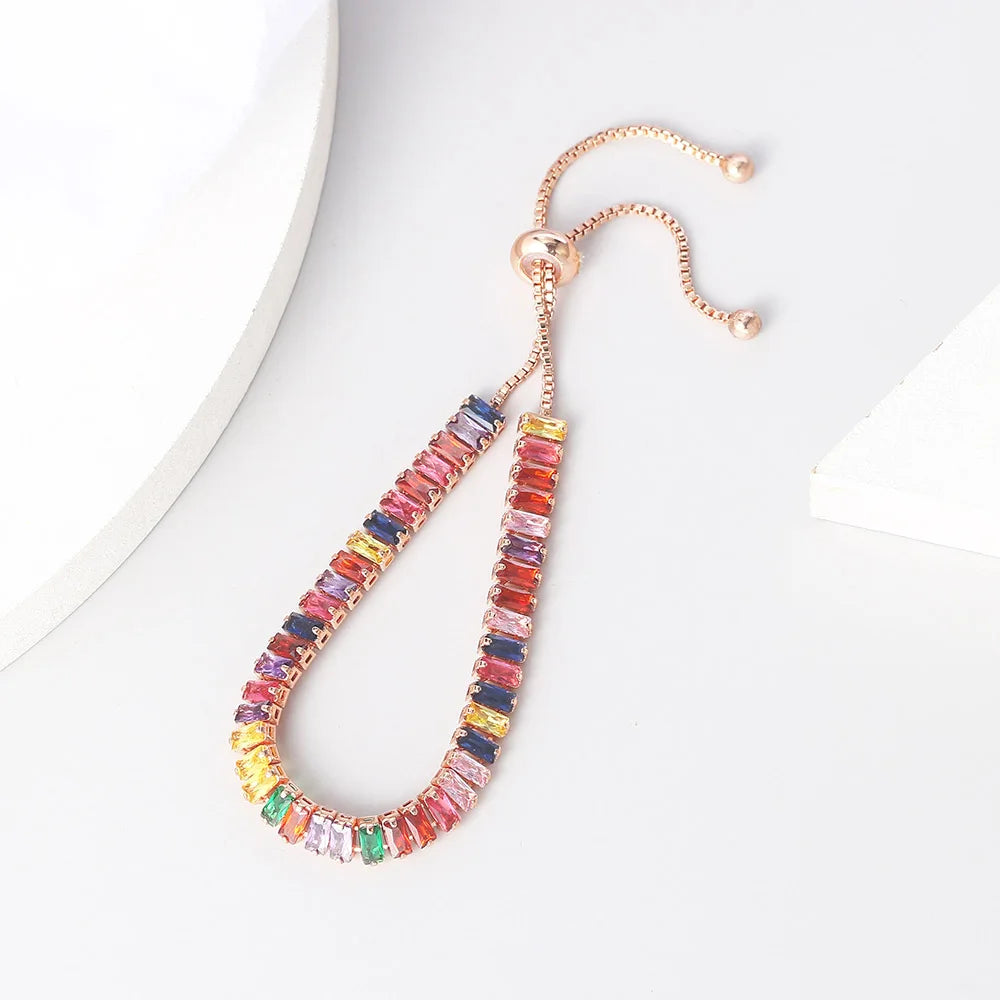 Adjustable Multicolor Charm Bracelet - Glamorous Style