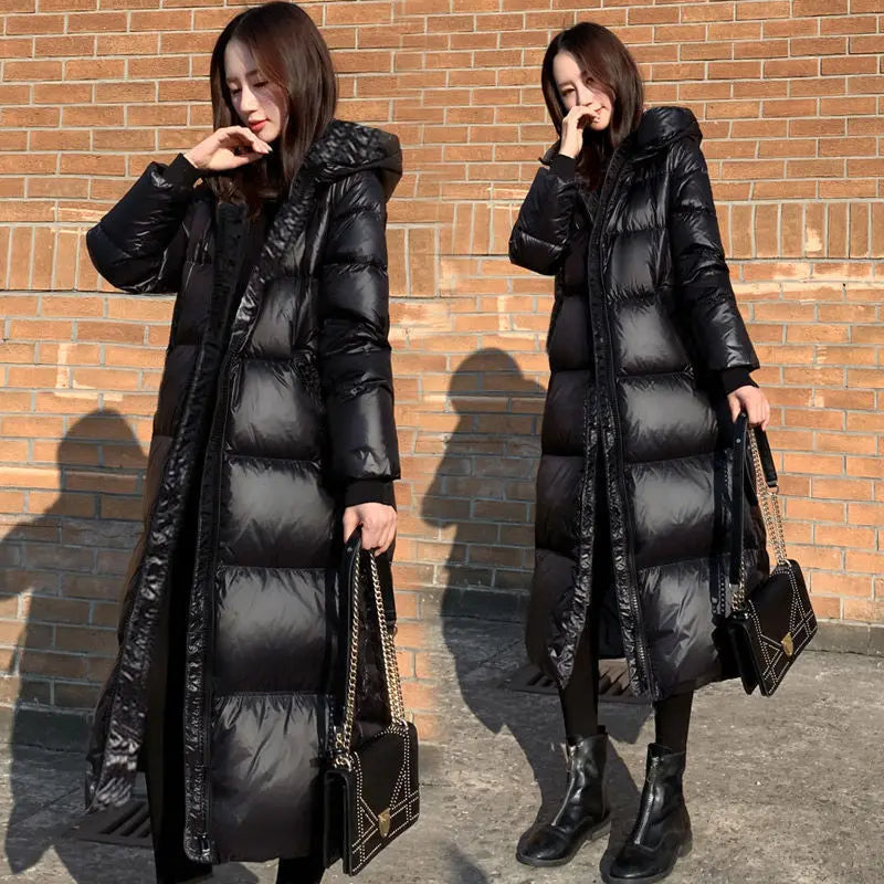 Casual Black Parka - Cotton Feather Warmth