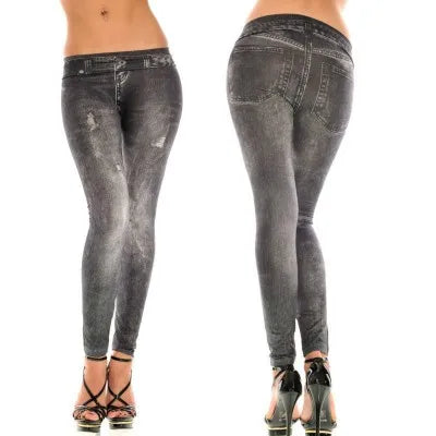 Stretch Faux Denim Leggings