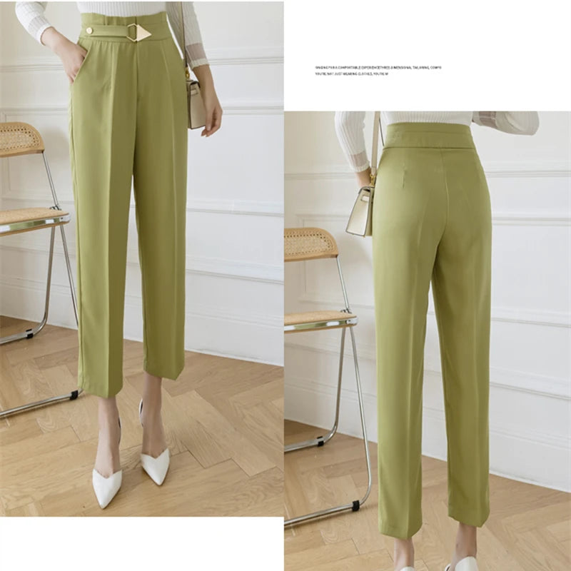 Elegant Pencil Pants - Luxurious Cotton Sophistication