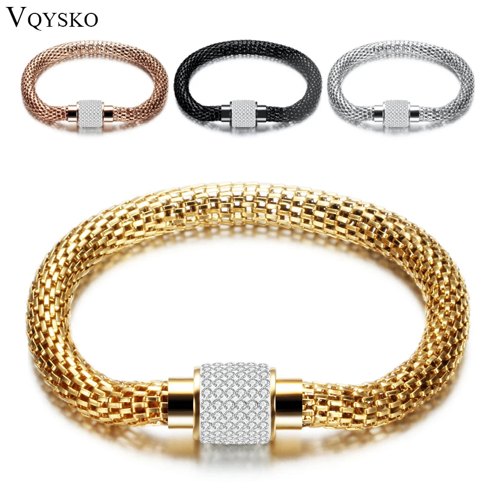 Magnet Clasp Crystal Bracelet - Sparkling Convenience