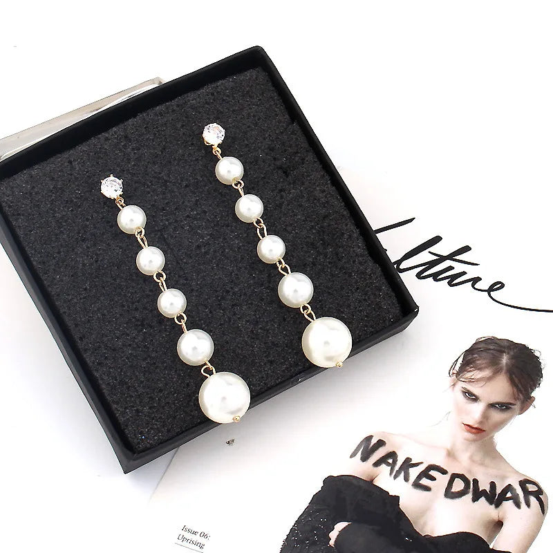 Oversized Simulated Pearl Earrings