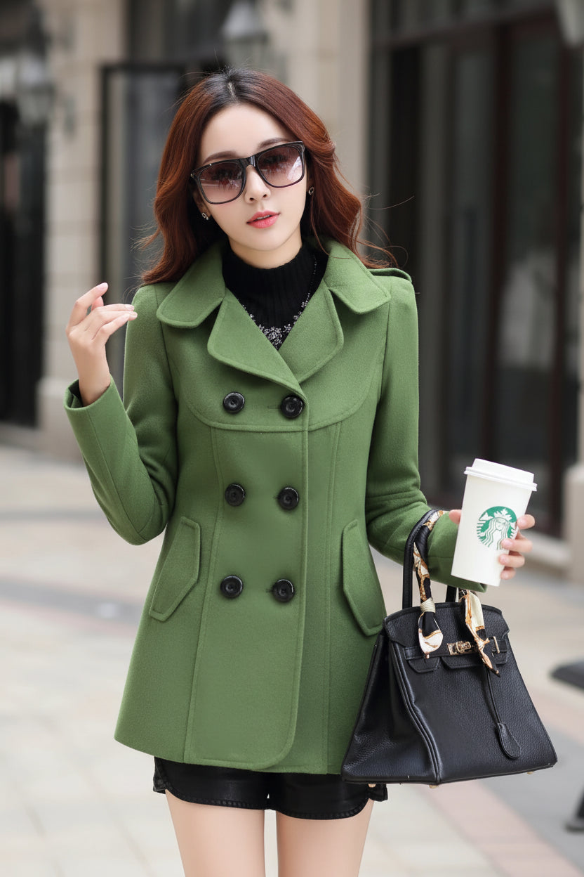 Elegant Office Solid Long Trench Coat - 100% Cotton Professional