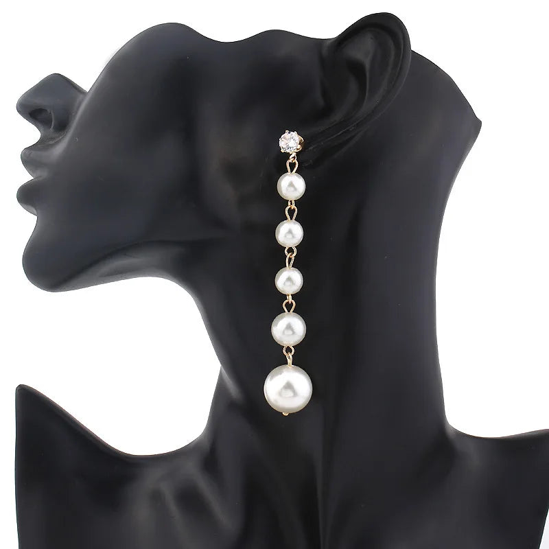 Oversized Simulated Pearl Earrings