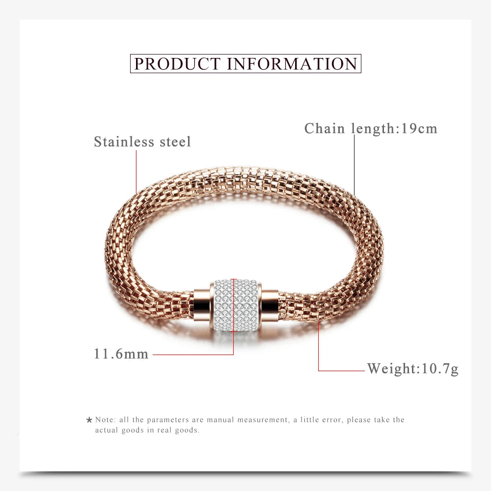 Magnet Clasp Crystal Bracelet - Sparkling Convenience