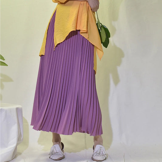 Vintage Pleated Midi Skirt