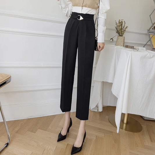 Cotton Ankle Pencil Trousers