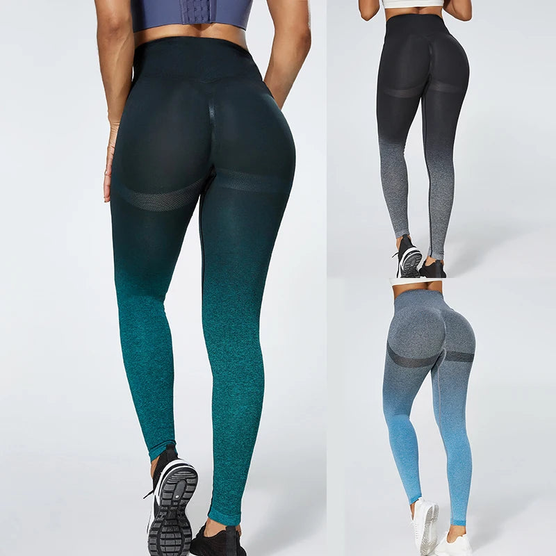 Gradient Color Energy Leggings - Eye-Catching Style