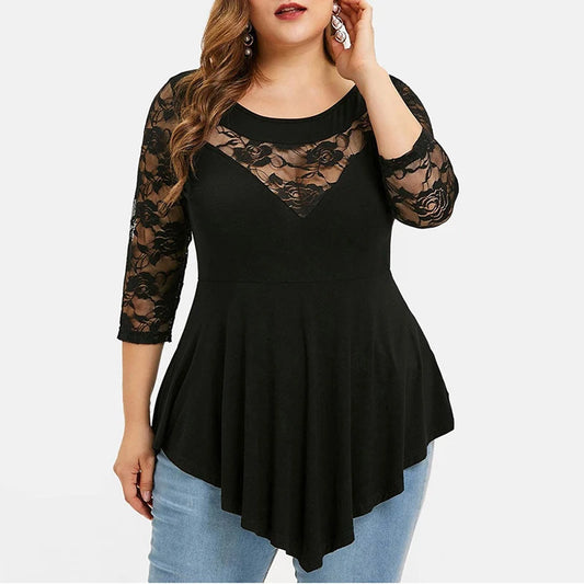 Floral Lace Tunic Blouse