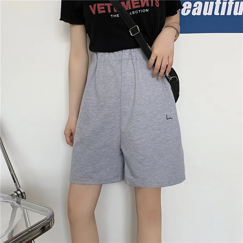 High-Waist Cotton Casual Shorts