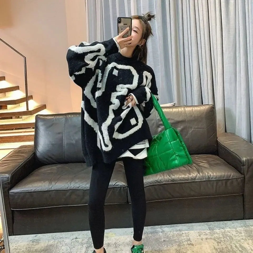 Luxe Fuzzy O-Neck Sweater - Premium Soft Knit Pullover