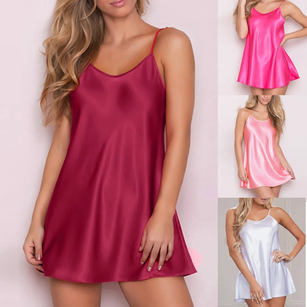 Oversized Stretch Satin Nightgown