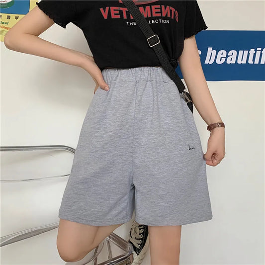 High-Waist Cotton Casual Shorts