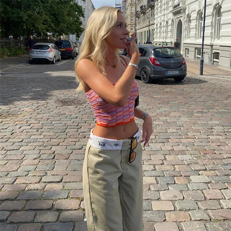 Low-Waist Straight Leg Trousers - Breathable Cotton Casual