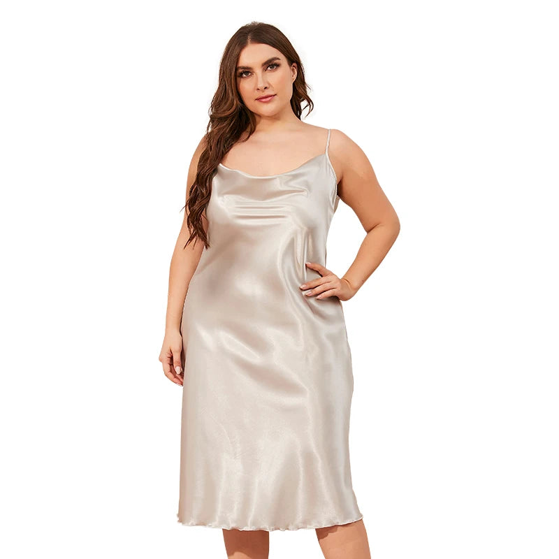 Satin Silk Nightgown Dress