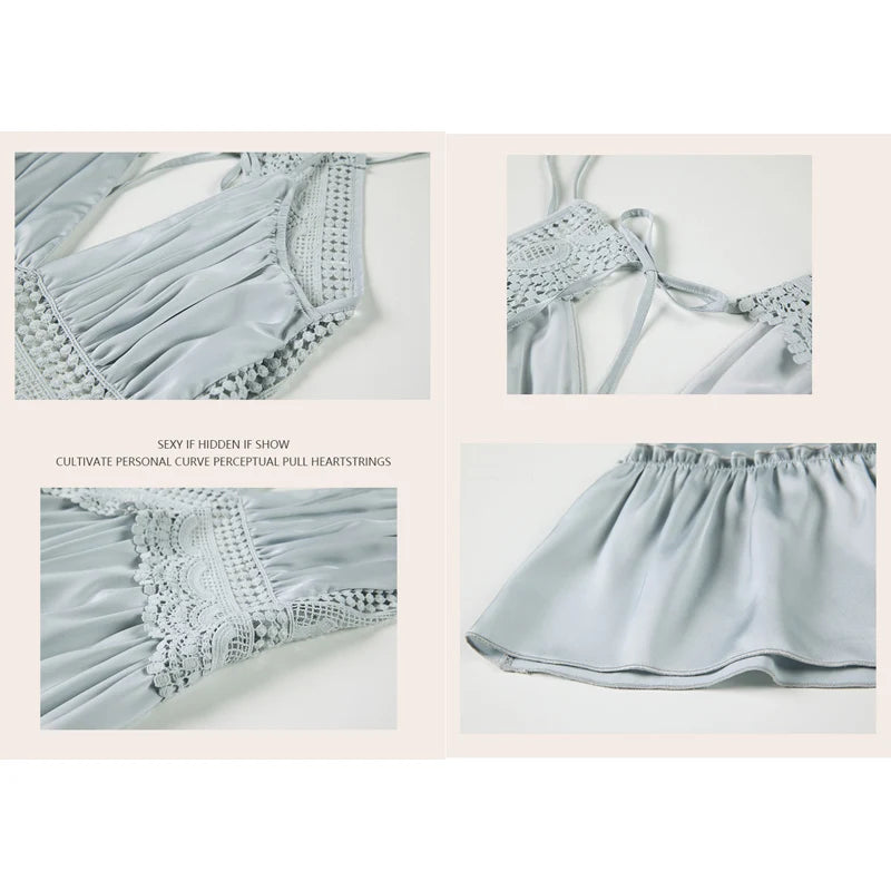 Victorian Satin Sleepwear Set