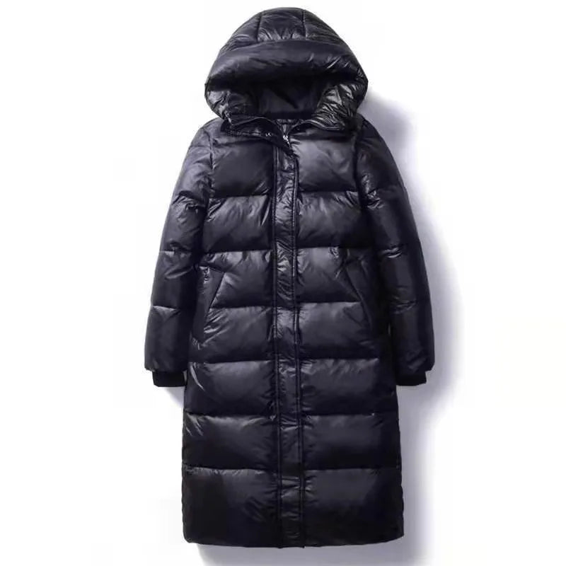Casual Black Parka - Cotton Feather Warmth